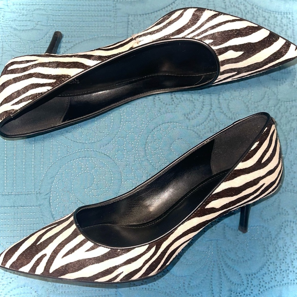 Michael Kors Zebra Print Women's Kitten Heels